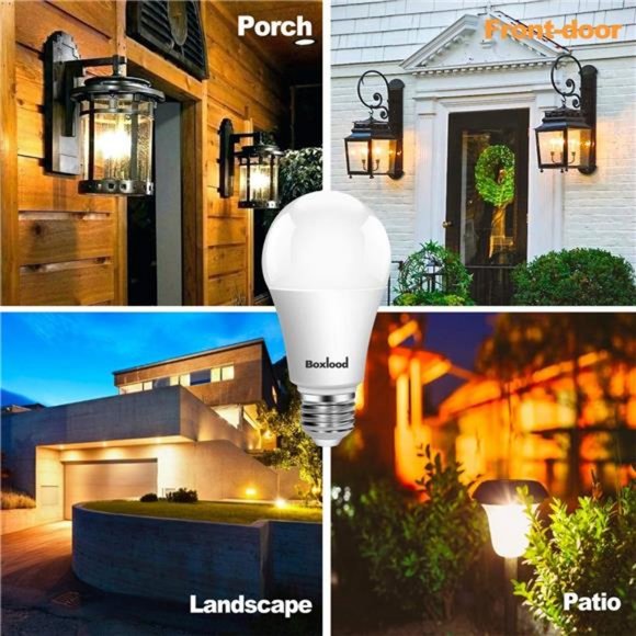 Light Bulb,9W(60W Equivalent),A19 Photocell Sensor Bulb3000K Warm White, 2-Pack - Picture 6 of 6